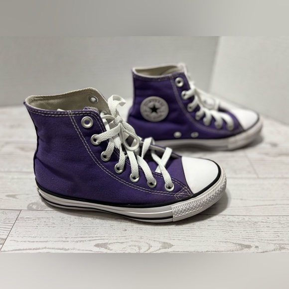 Chuck Taylor All Star Canvas Converse Unisex High-Top Purple Sneakers Sz 5 Women - Picture 11 of 12